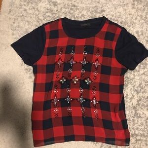 J Crew beaded t shirt